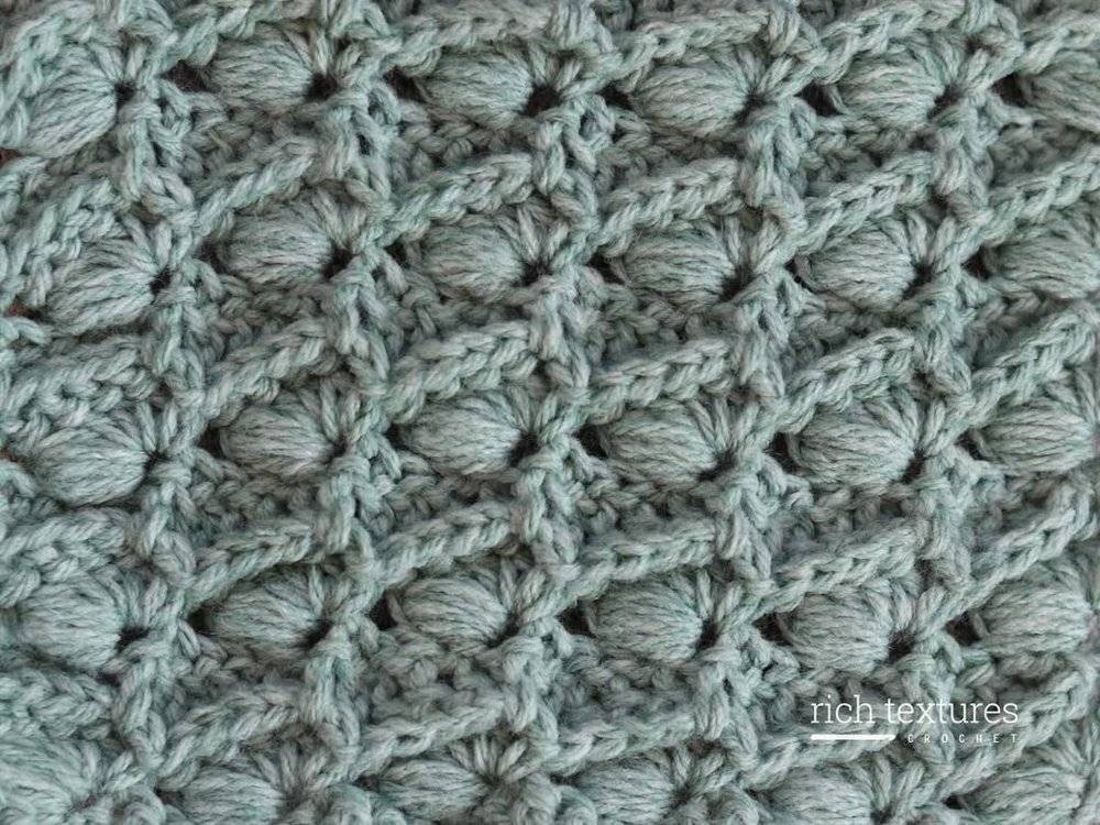 Textured Puff Stitch Crochet Fabric