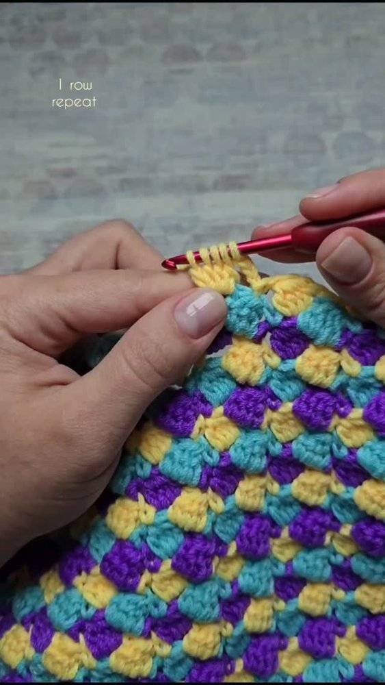 Textured Puff Stitch Crochet Fabric Project