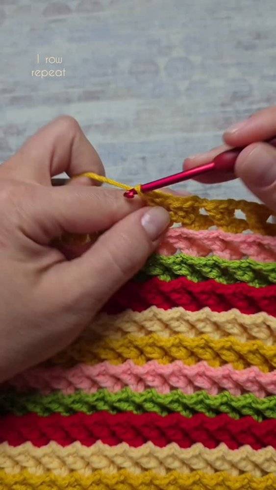 Textured Striped Crochet Fabric