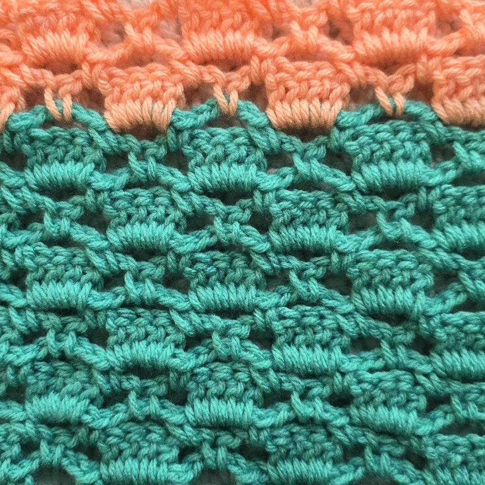 Two-Tone Crochet Lace Stitch Swatch