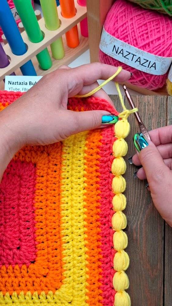 Vibrant Bobble Stitch Edging Crochet Project