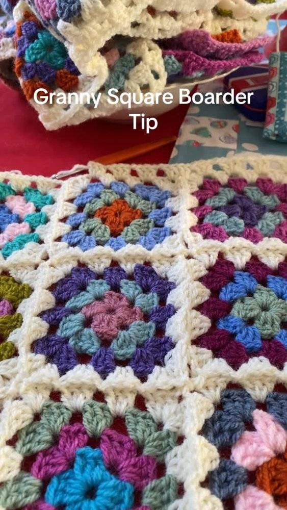 Vibrant Crochet Granny Square Border Project