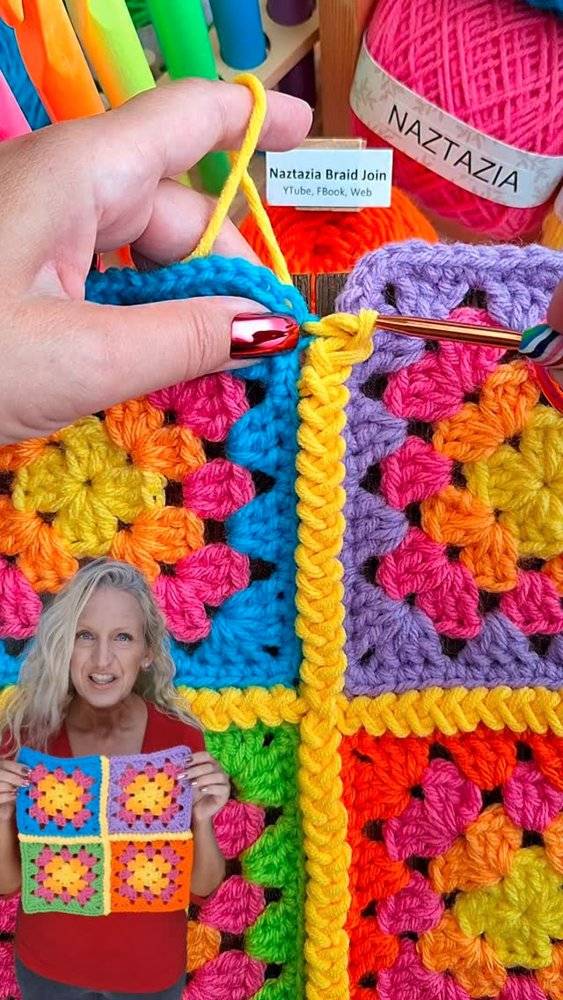 Vibrant Crochet Granny Square Join