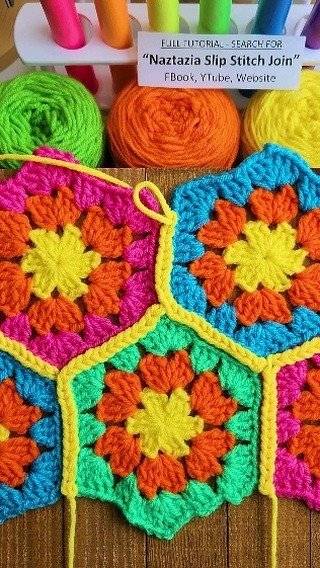 Vibrant Crochet Hexagon Project