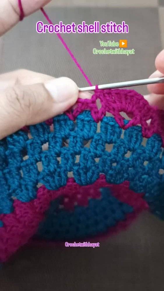 Vibrant Crochet Shell Stitch Blanket Project