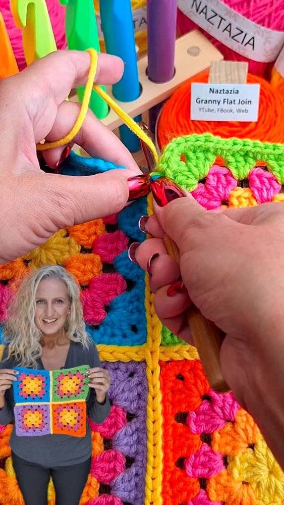 Vibrant Granny Square Crochet Join
