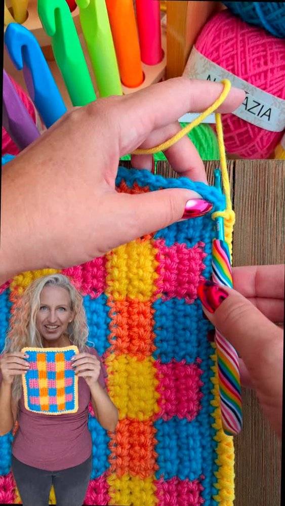Vibrant Plaid Crochet Square Project