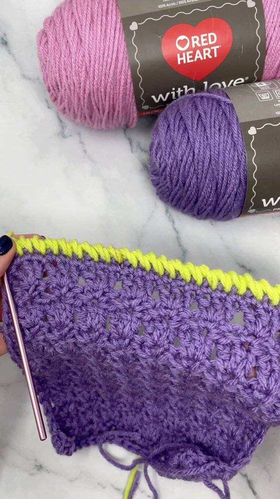 Vibrant Purple and Yellow Two-Tone Crochet Project