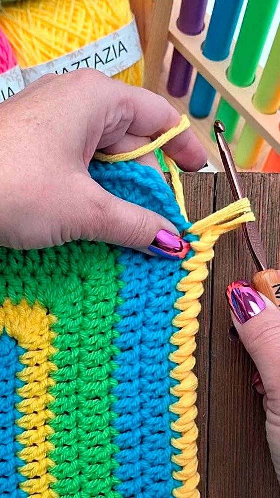 Vibrant Striped Crochet Project