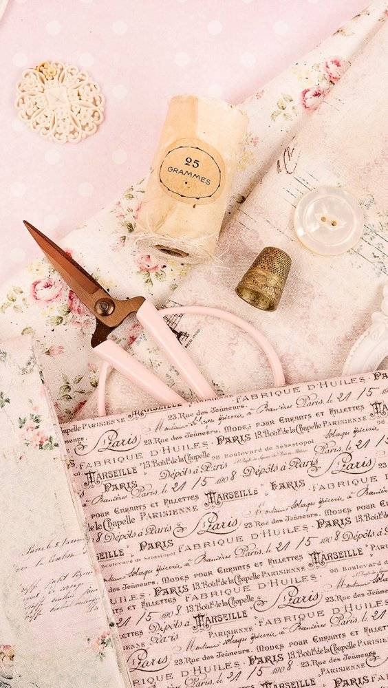 Vintage French Fabric and Sewing Notions