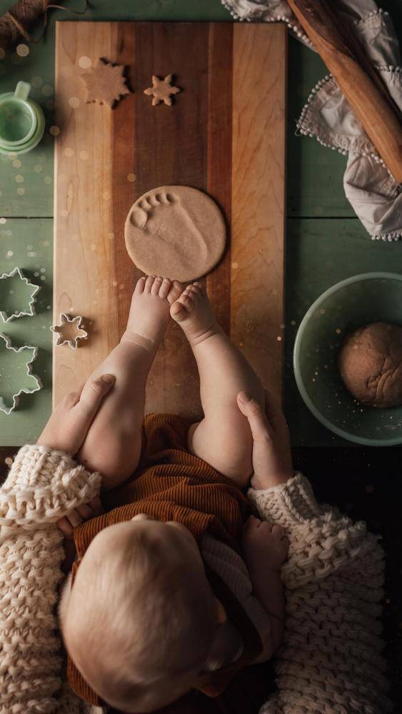 Adorable Baby Footprint Salt Dough Ornament Craft