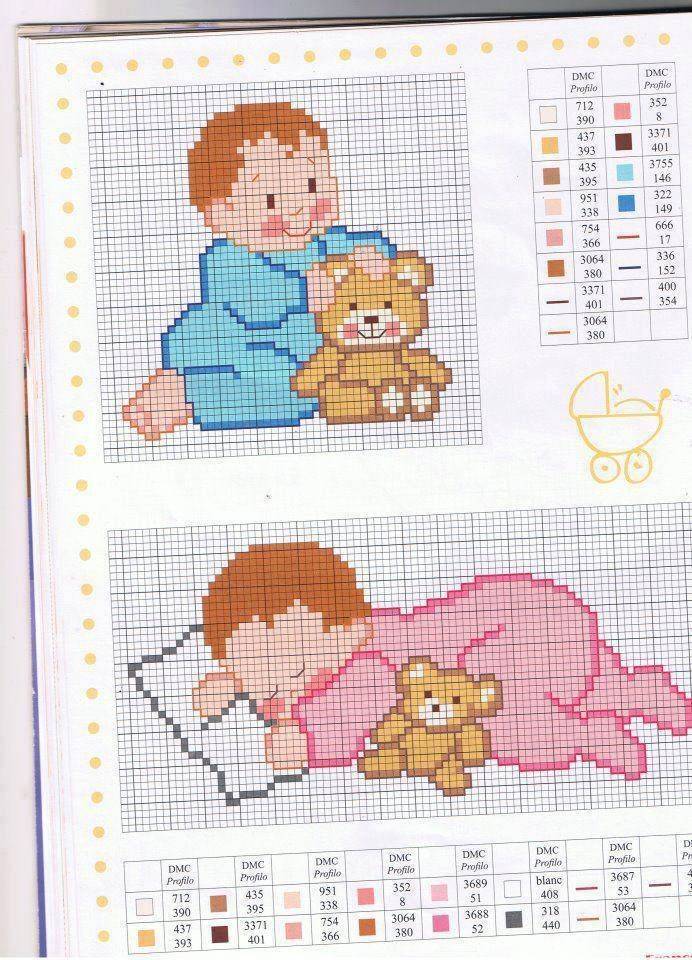 Adorable Baby and Teddy Bear Cross Stitch Patterns