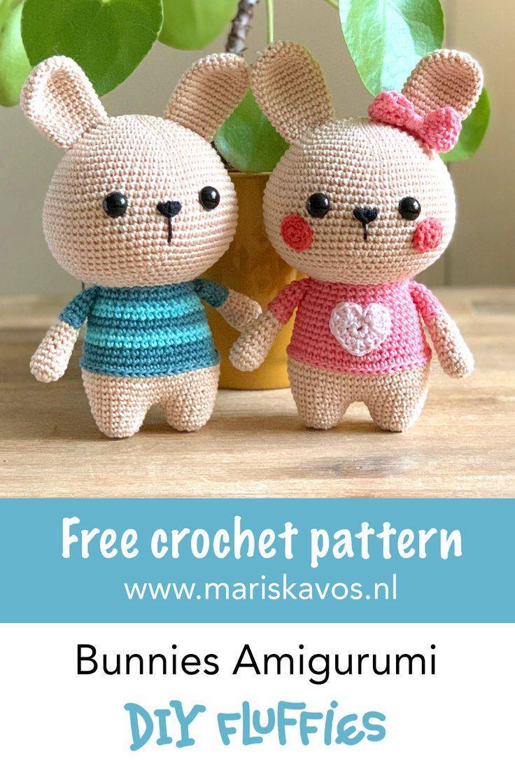 21 Bunny Crochet Patterns Adorable Crochet Bunny Amigurumi Pair