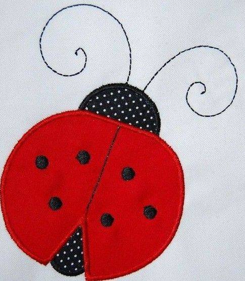 Adorable Ladybug Fabric Applique Design