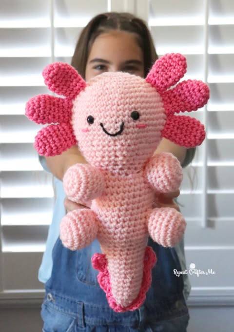 30 Axolotl Crochet Patterns Adorable Pink Axolotl Amigurumi Crochet Plushie