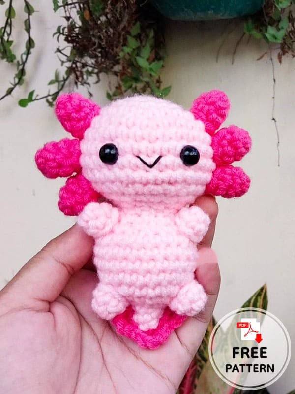 30 Axolotl Crochet Patterns Adorable Pink Crochet Axolotl Plushie