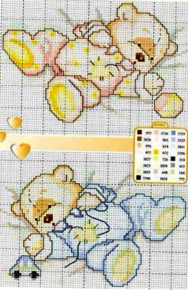 Adorable Teddy Bear Baby Cross Stitch Patterns