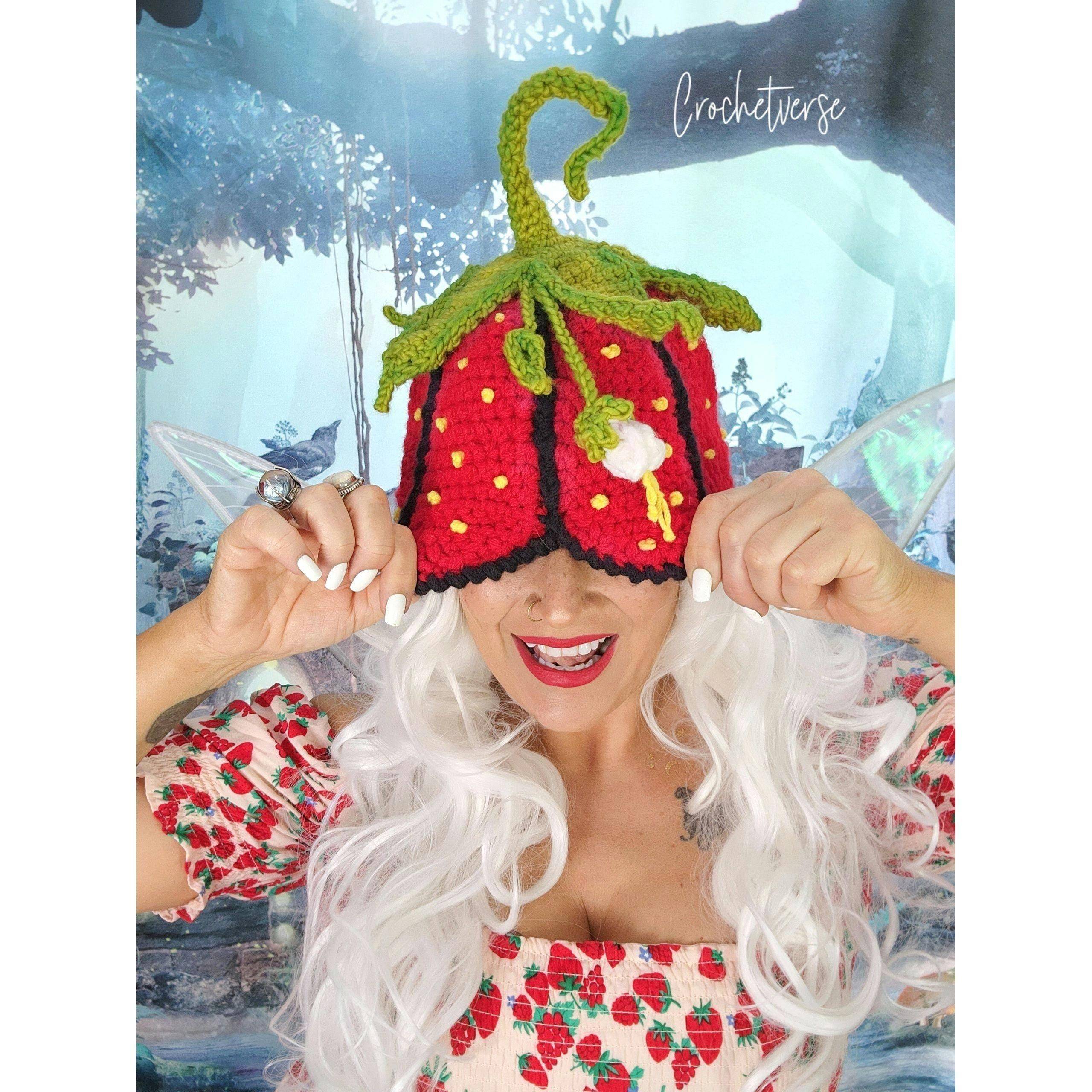 20 Strawberry Hat Patterns Ambitious Strawberry Crochet Hat Project