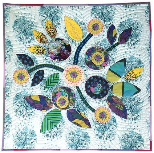 10 Folk Flower Quilt Anna Maria Horner Patterns Appliqued Folk Flower Quilt Wall Hanging