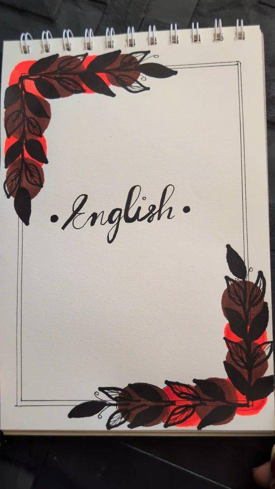 Artistic Leaf Border Notebook Cover Design