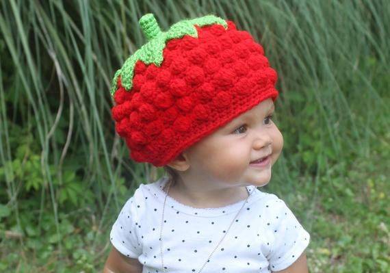 20 Strawberry Hat Patterns Bobble Stitch Crochet Strawberry Hat for Babies