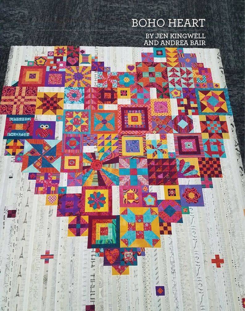 25 Jen Kingwell Patterns Boho Heart Patchwork Quilt Project