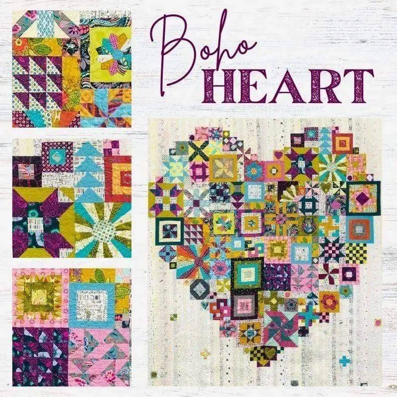 Boho Heart Quilt Block Pattern