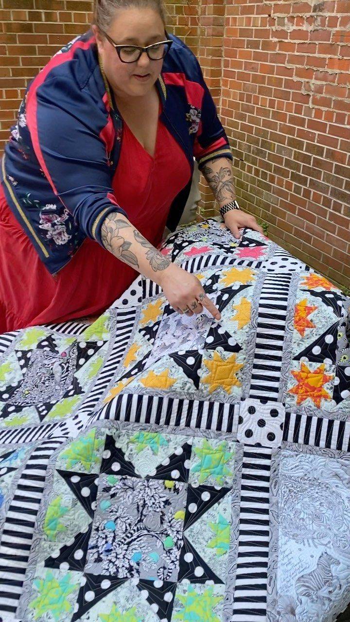 Bold Geometric Tula Pink Inspired Quilt Pattern