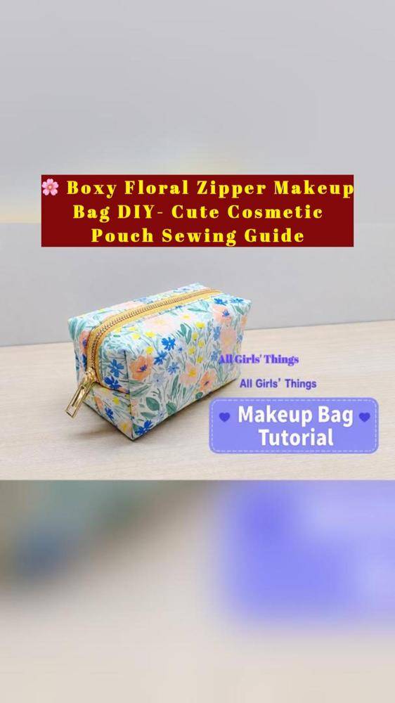 Boxy Floral Zipper Makeup Bag Sewing Project