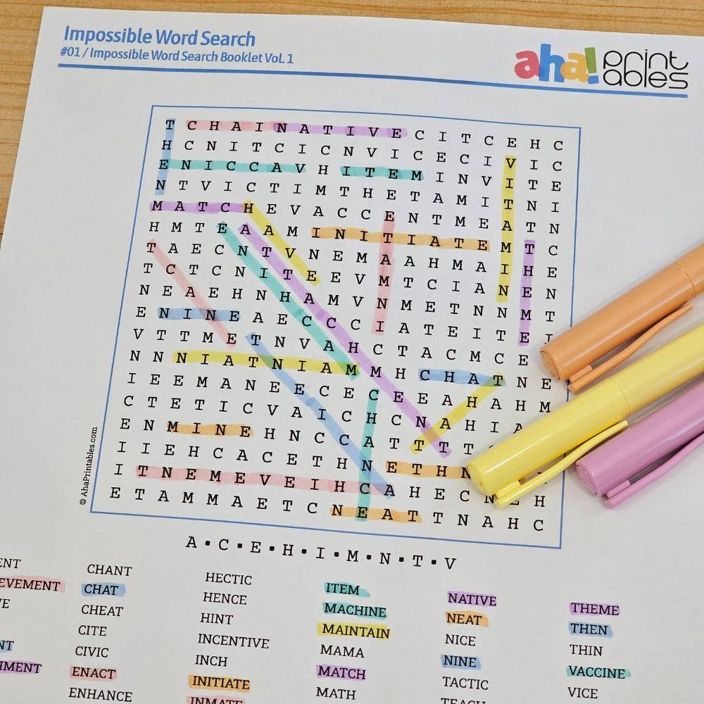 21 Printable Puzzles For Adults Challenging Word Search Puzzle