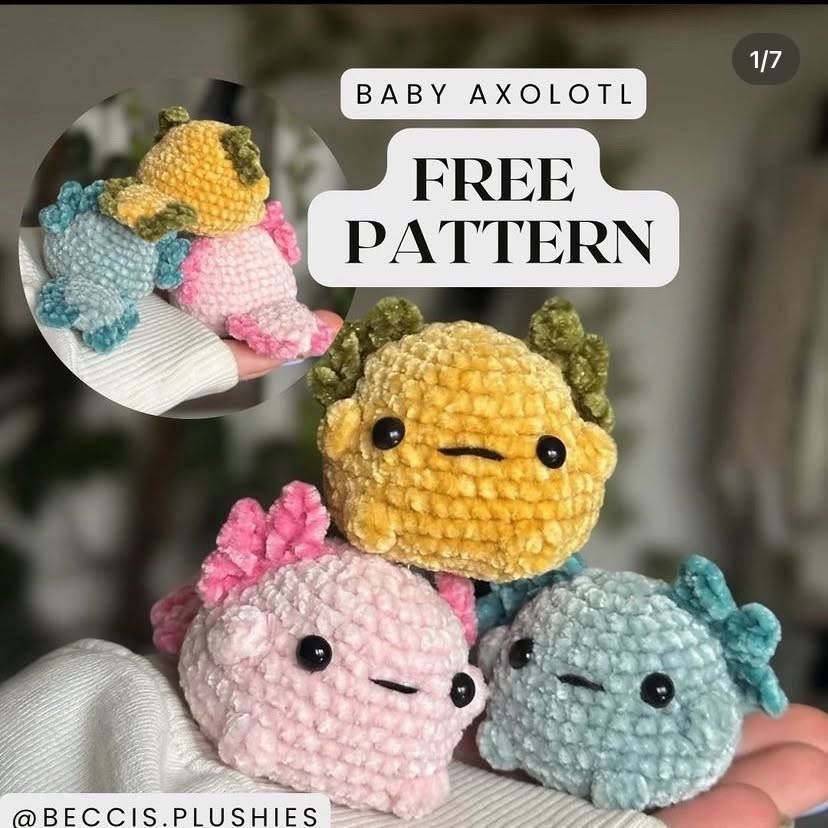 30 Axolotl Crochet Patterns Charming Baby Axolotl Amigurumi Project
