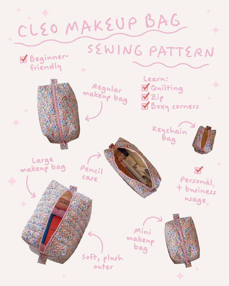 Charming Floral Makeup Bag Sewing Project