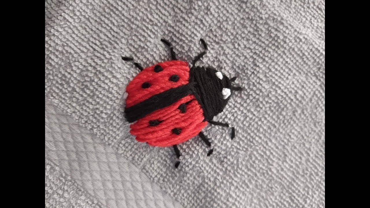 Charming Ladybug Embroidery Accent