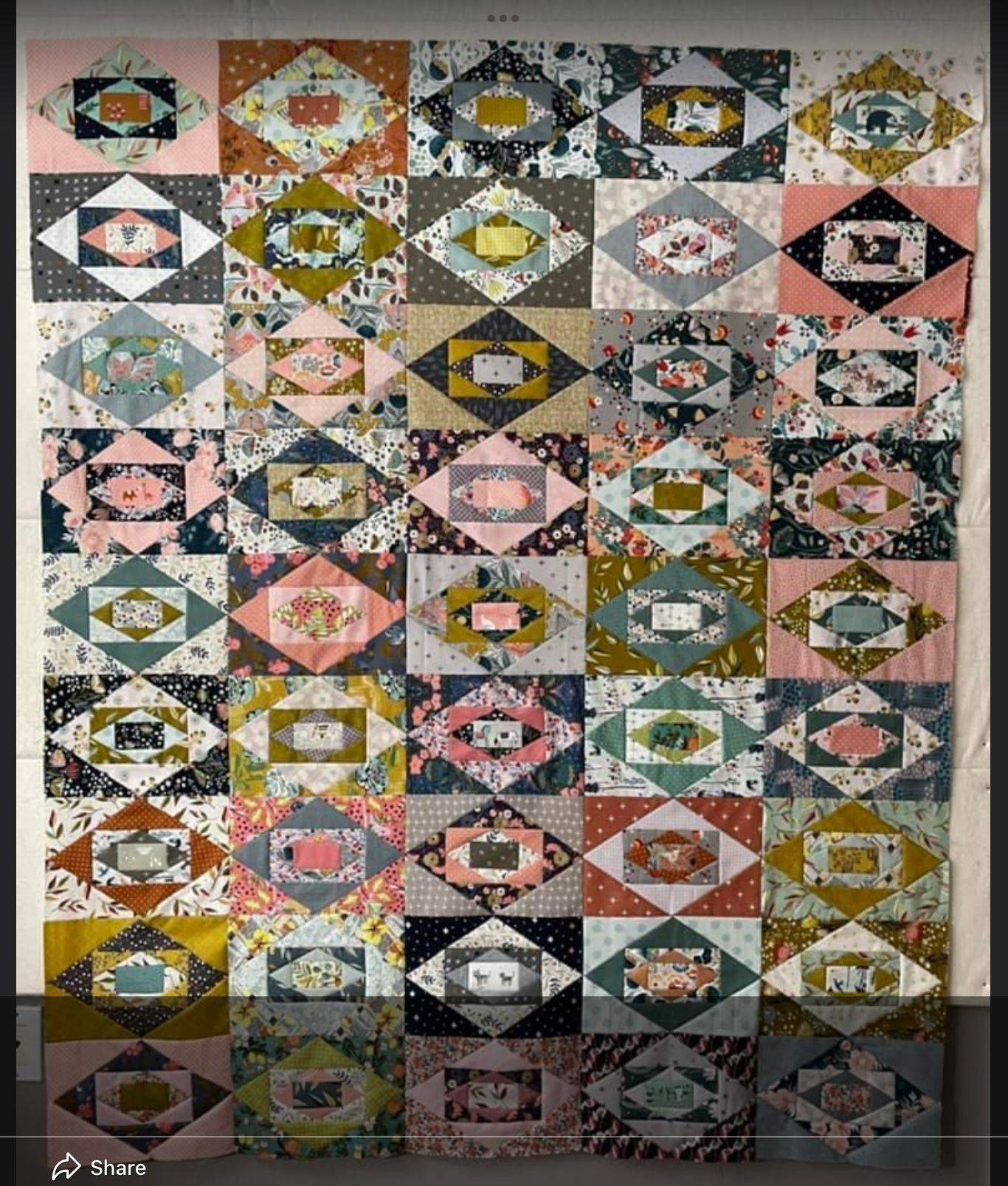 Charming Patchwork Quilt with Geometric Blocks