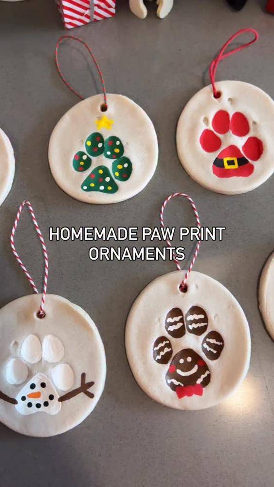 Charming Paw Print Salt Dough Ornaments