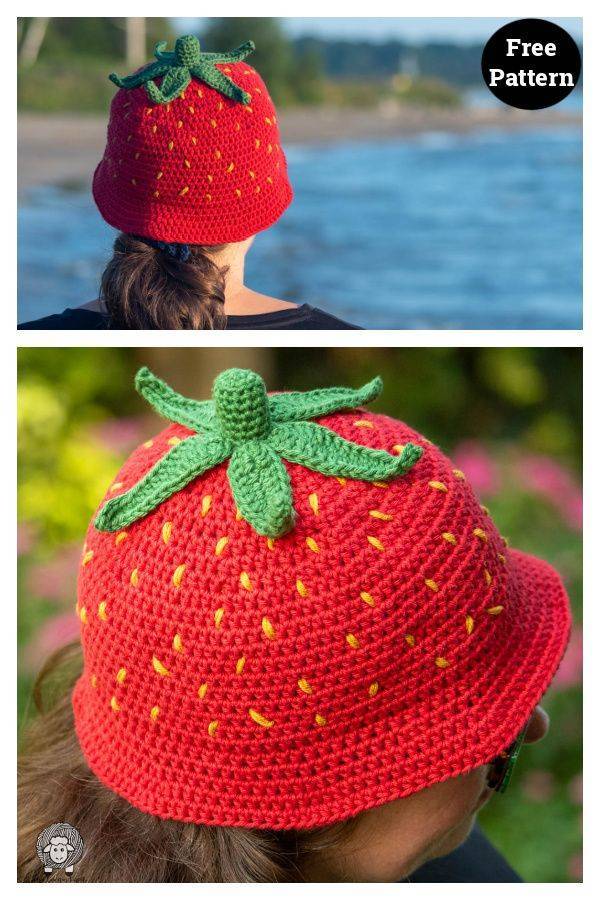 20 Strawberry Hat Patterns Charming Strawberry Bucket Hat Crochet Project