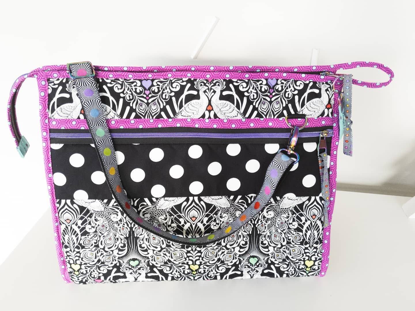 Chic Tula Pink Patterned Zippered Tote Bag