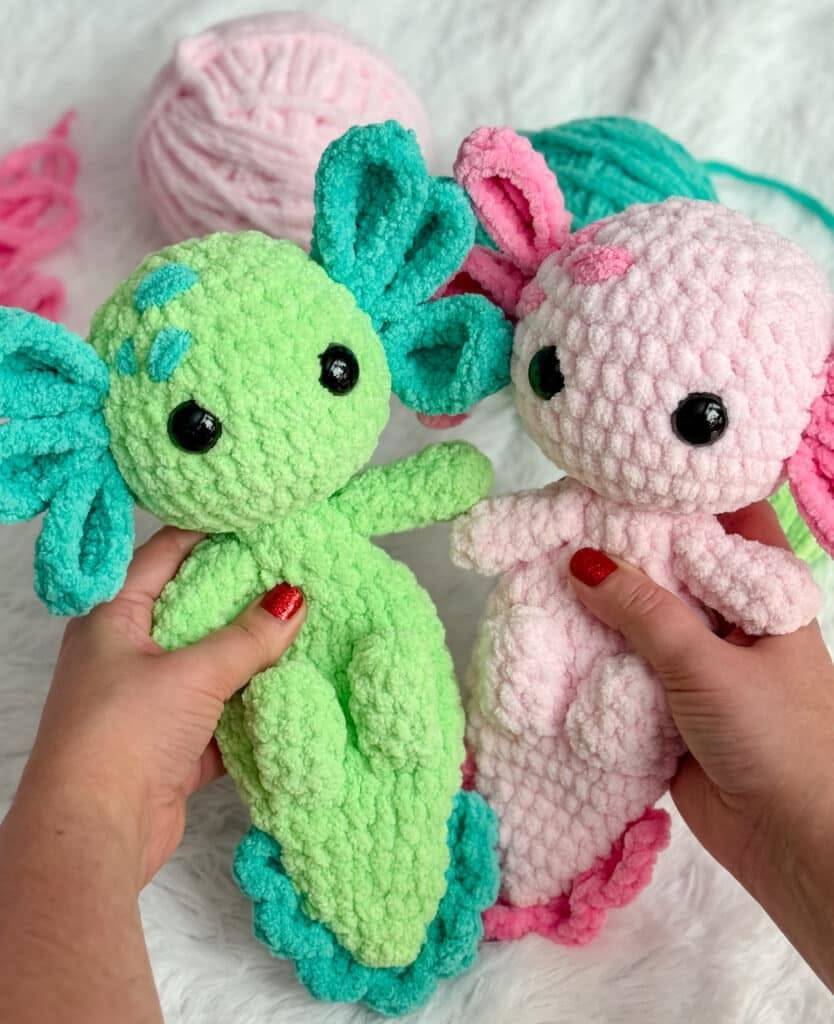 30 Axolotl Crochet Patterns Chunky Chenille Axolotl Amigurumi Pals