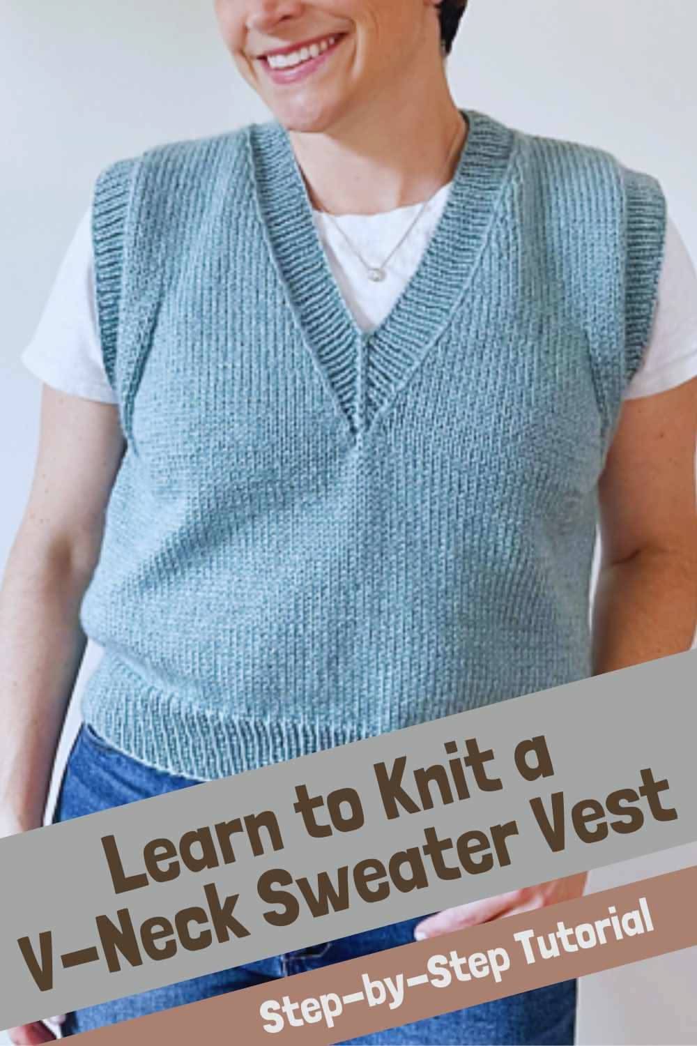 22 Knit Vest Patterns Classic Knitted V-Neck Sweater Vest
