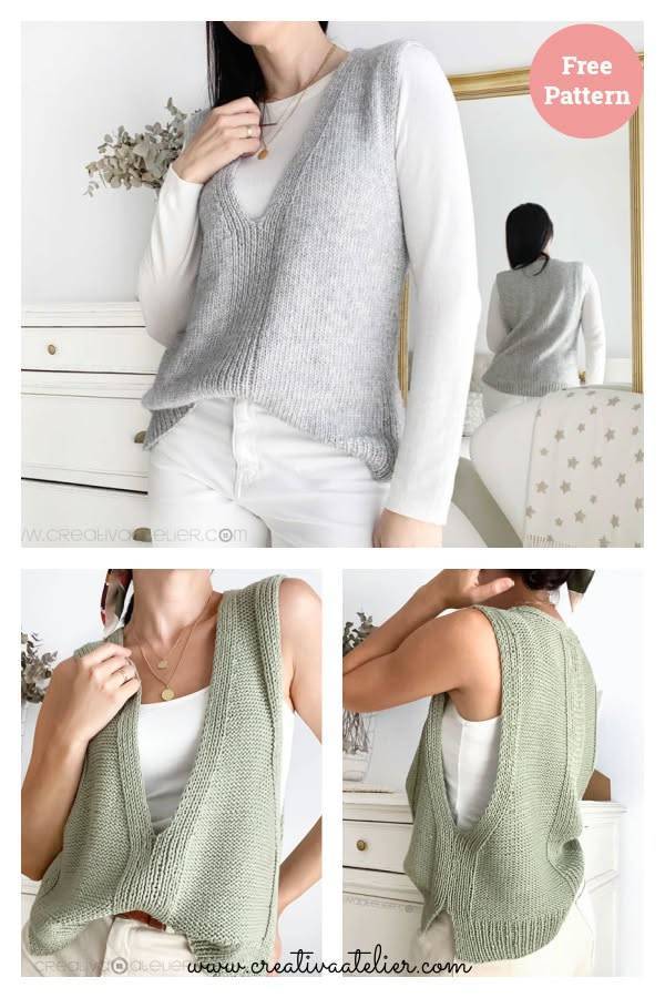 22 Knit Vest Patterns Classic Ribbed Knit Vest