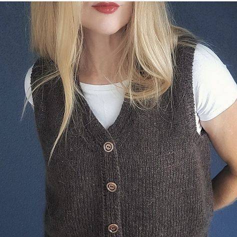 22 Knit Vest Patterns Classic V-Neck Button-Up Knit Vest Project