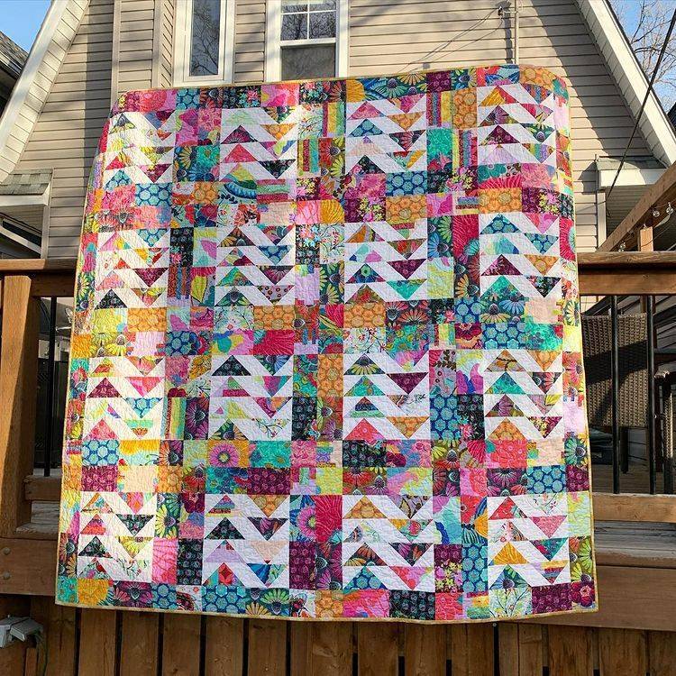 22 Feather Quilt Anna Maria Horner Quilt Patterns Colorful Feather Quilt Sewing Project