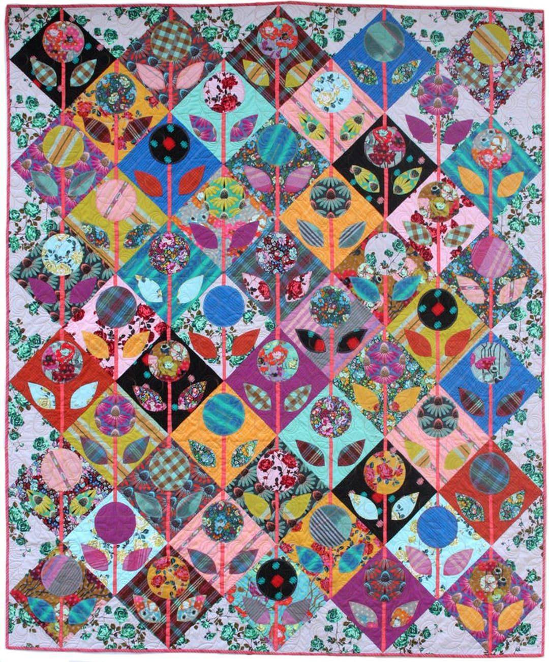 Colorful Folk Flower Quilt Project