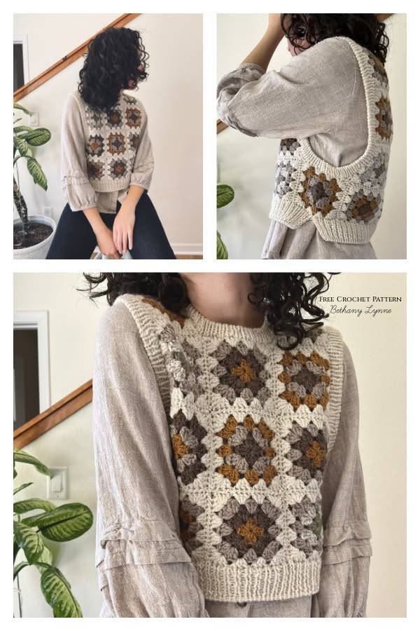 22 Knit Vest Patterns Cozy Crochet Granny Square Vest Project