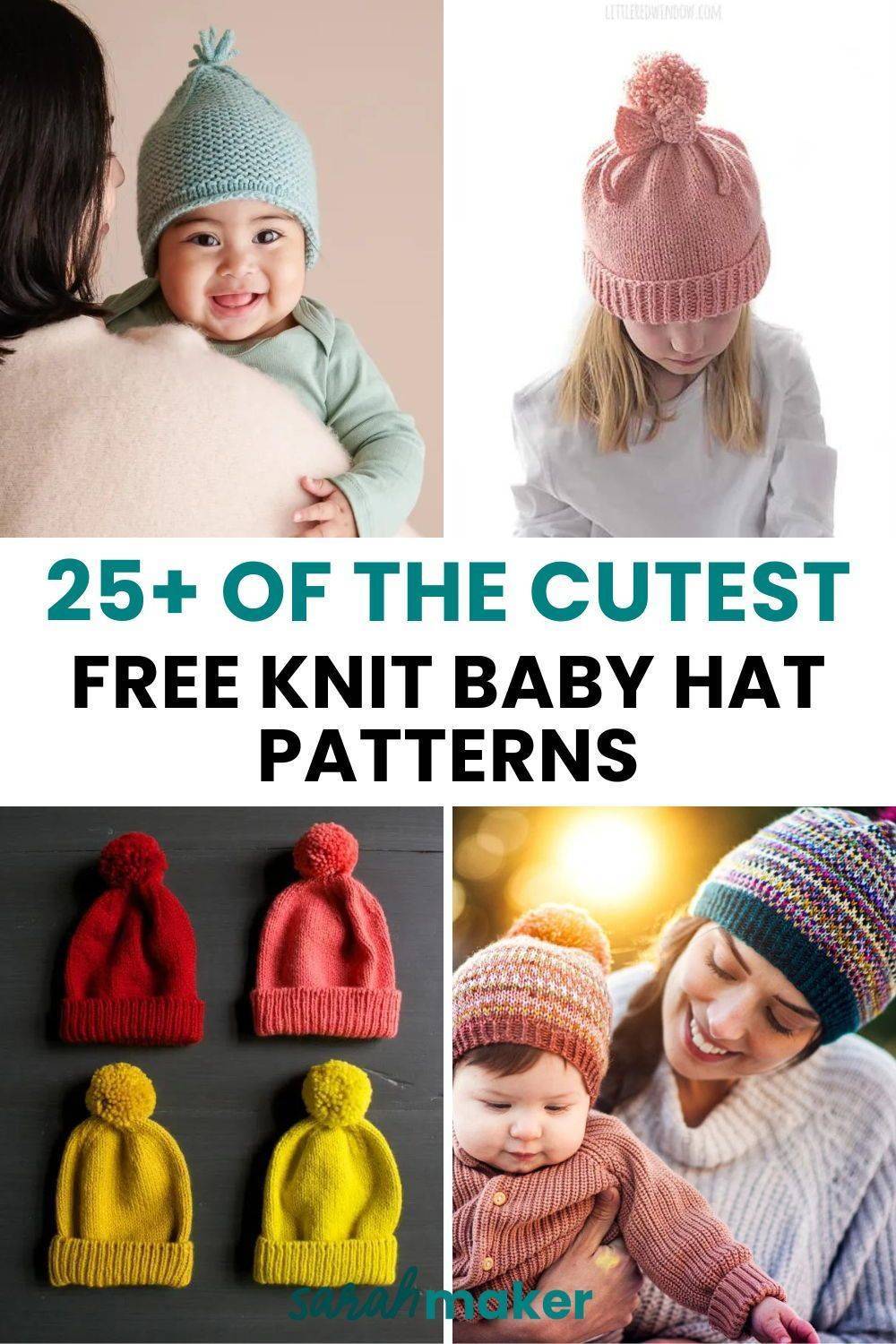 28 Baby Hat Knitting Patterns Cozy Knitted Baby Hats with Pom-Poms