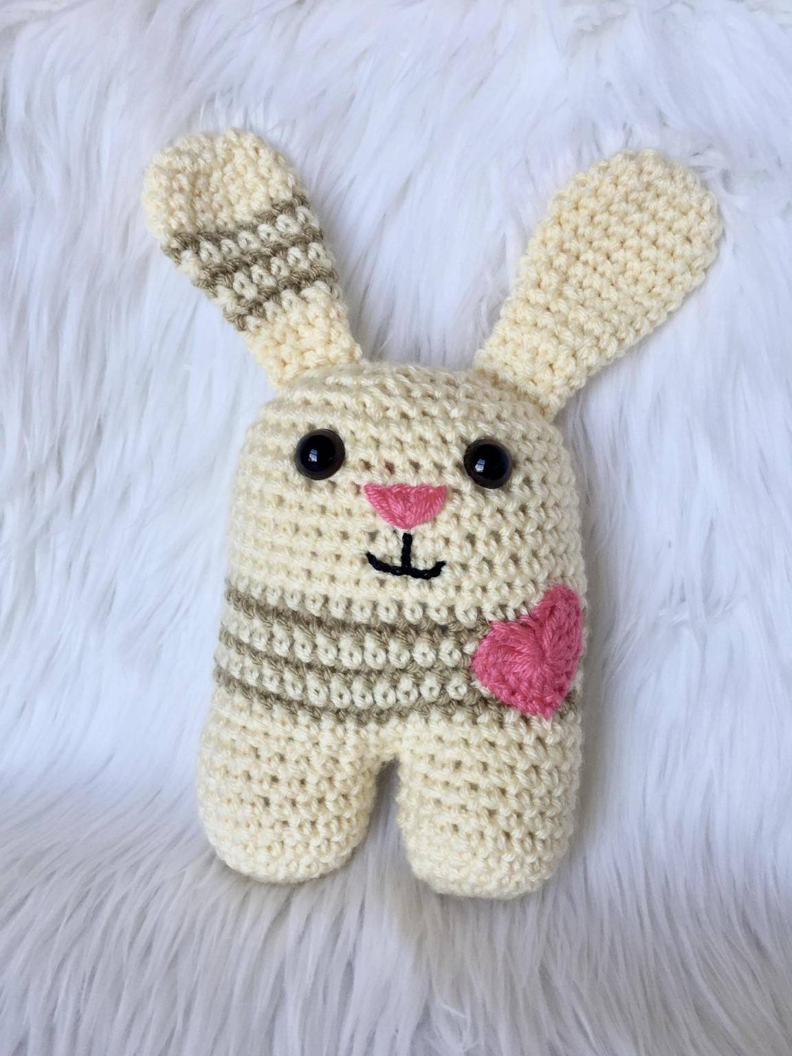 Cozy Striped Amigurumi Bunny Toy