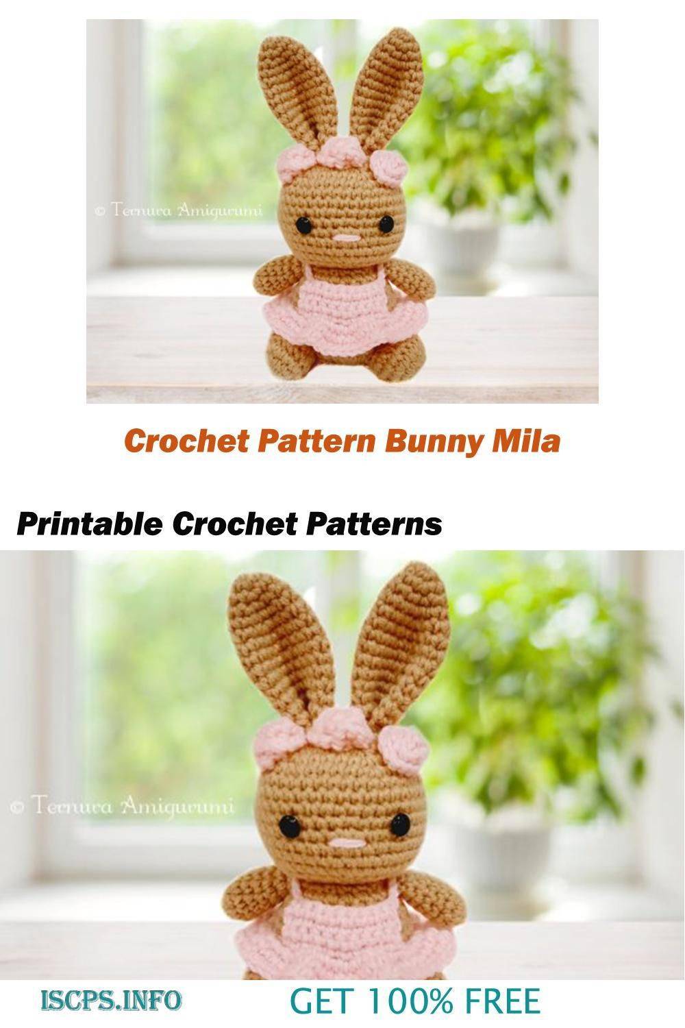 Crocheted Amigurumi Bunny with Pink Dress