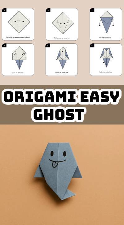27 Easy Origami Tutorials Cute Folded Paper Ghost Decoration