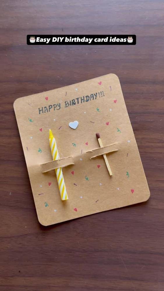 DIY Birthday Card with Candle and Matchstick Accent