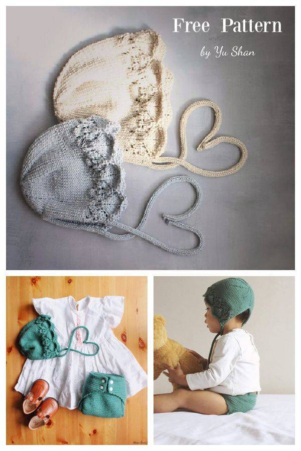 28 Baby Hat Knitting Patterns Delicate Crochet Baby Bonnets with Ties